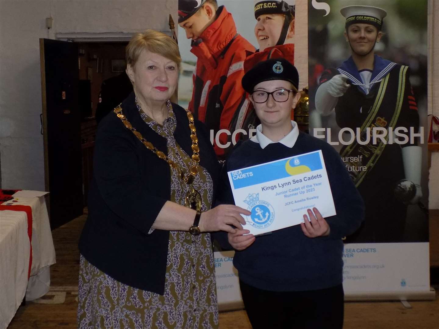 There was an excellent turn-out at the awards night. Left: Lesley Bambridge, mayor of West Norfolk with Amelia