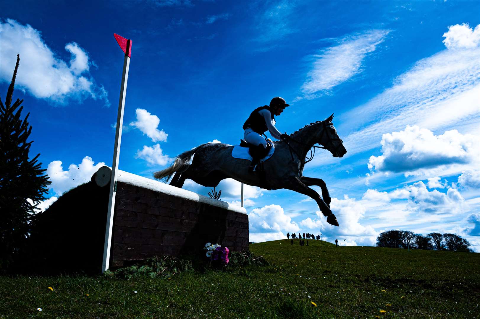 A competitor makes their way around the cross country course at the Burnham Market International Horse Trials. Picture: Ian Burt. (63603363)