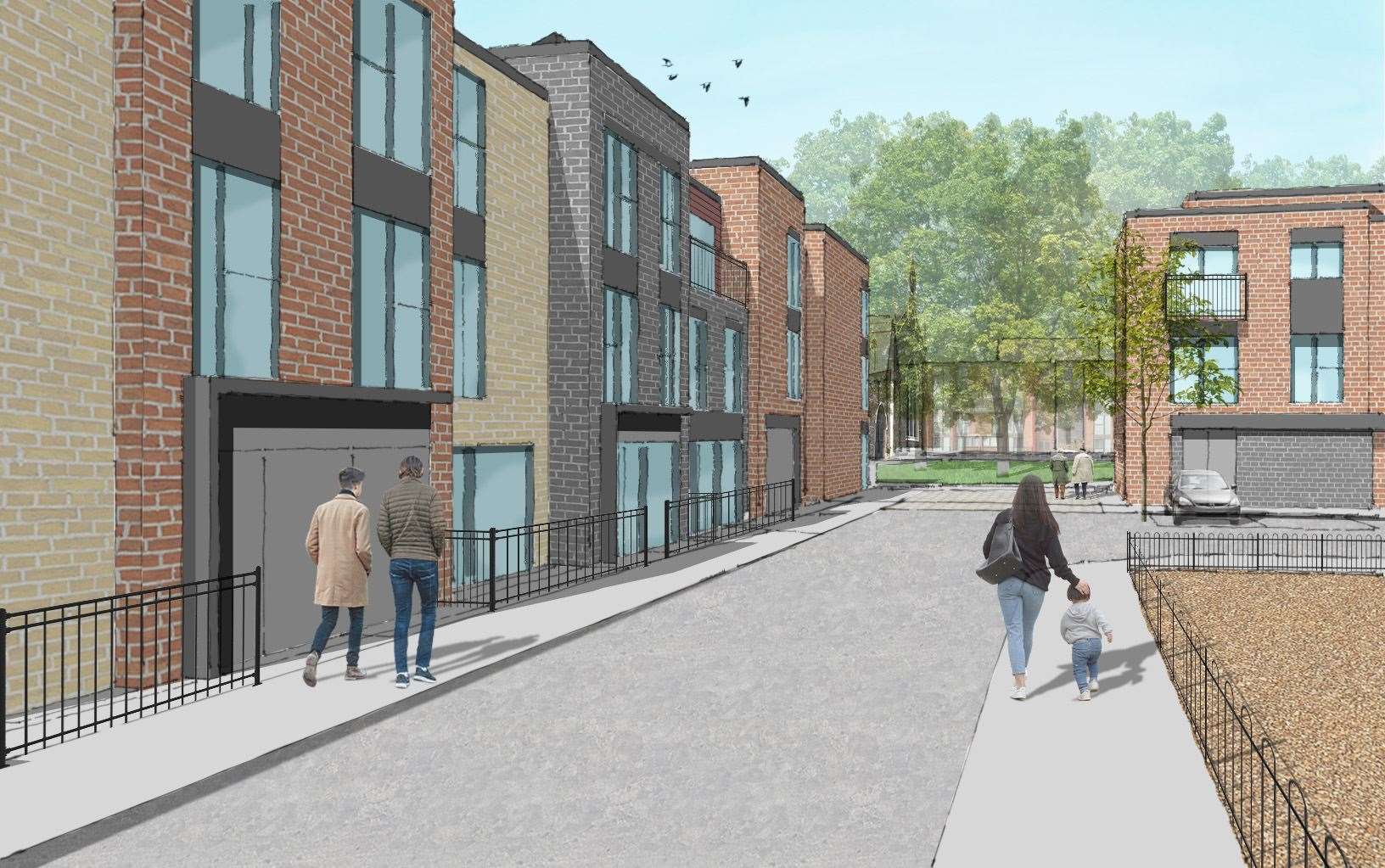 An artist's impression of what the final phase of Hillington Square will look like
