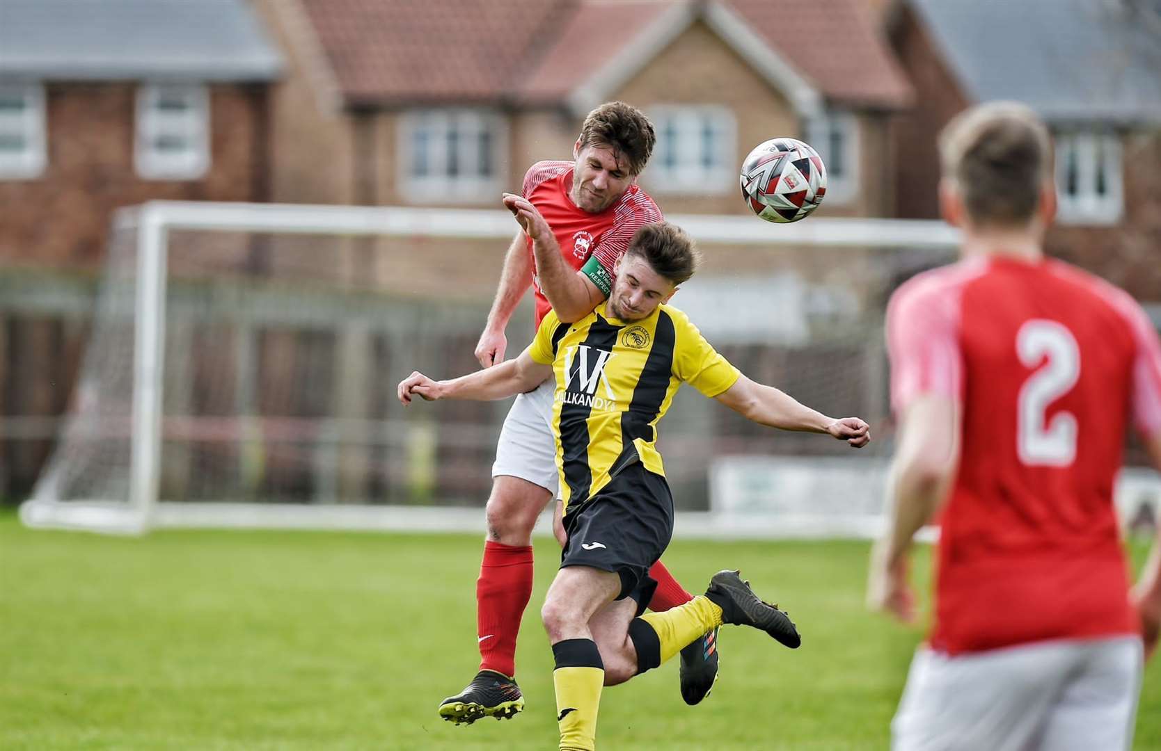 Action between Downham Town and Debenham LC at the SCL Memorial Field this afternoon. Picture: Ian Burt (63448444)