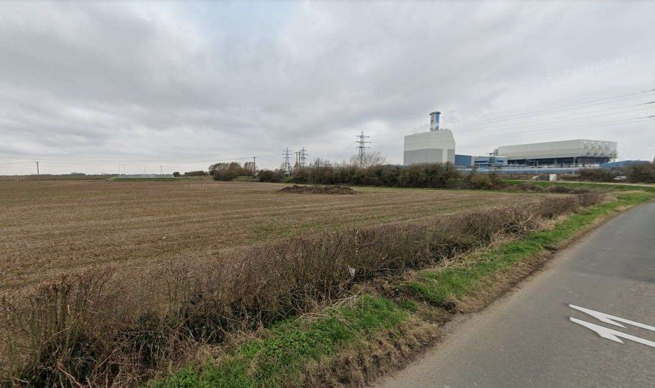 The bid would have seen a 5.4-acre energy storage facility built on High Road, Saddlebow, opposite the King’s Lynn Power Station. Pictures: Google Maps