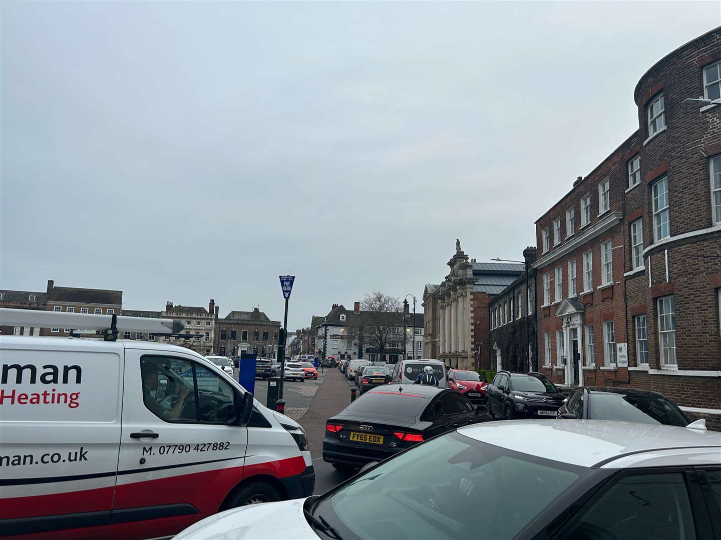 Traffic was gridlocked in the Tuesday Market Place in the hours following the incident