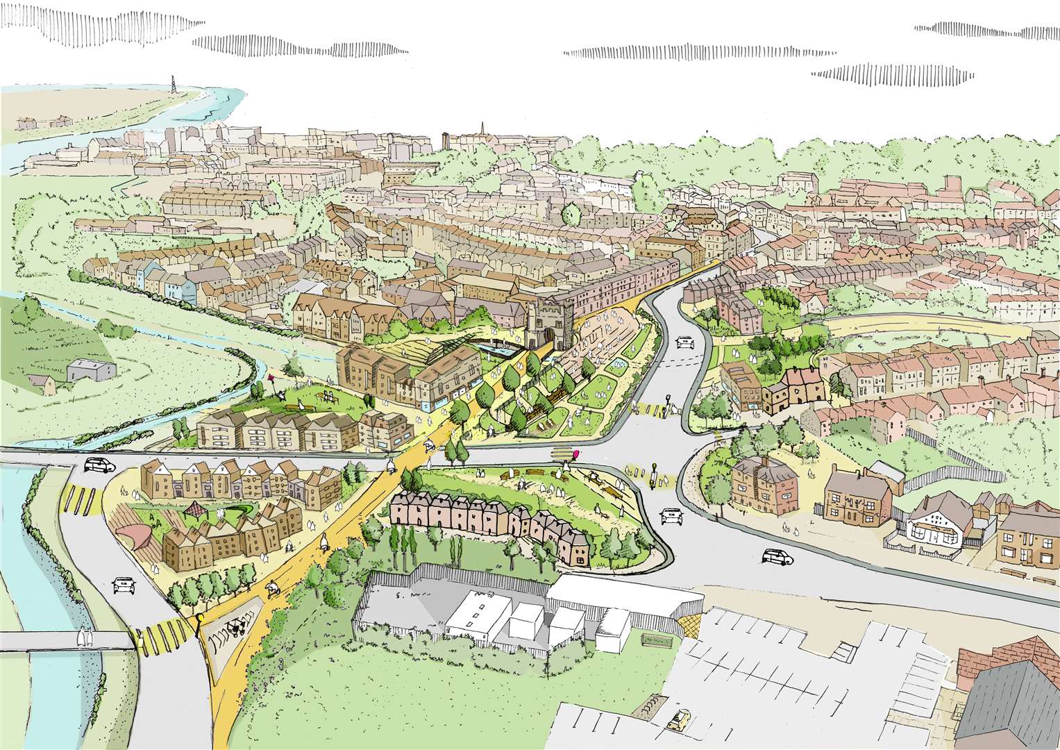 An artist's impression of the new plans for the Southgates area, which would include removing the roundabout. Picture: West Norfolk Council