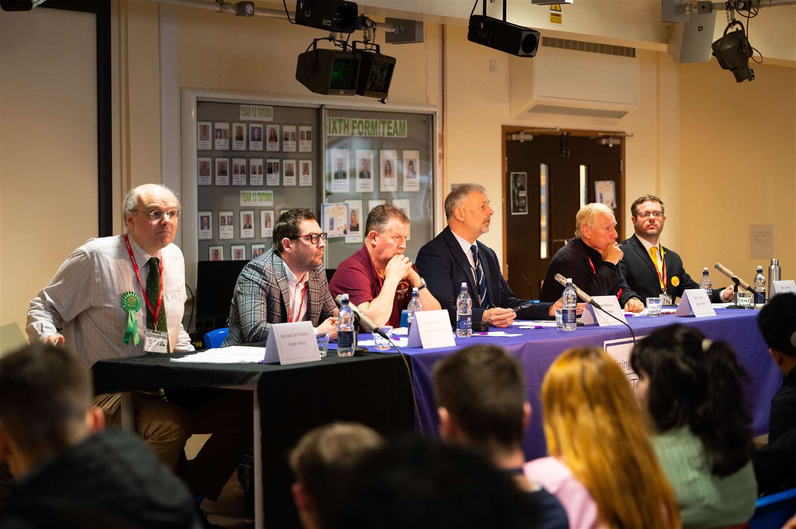 The full panel answering student's questions. Picture: Ian Burt