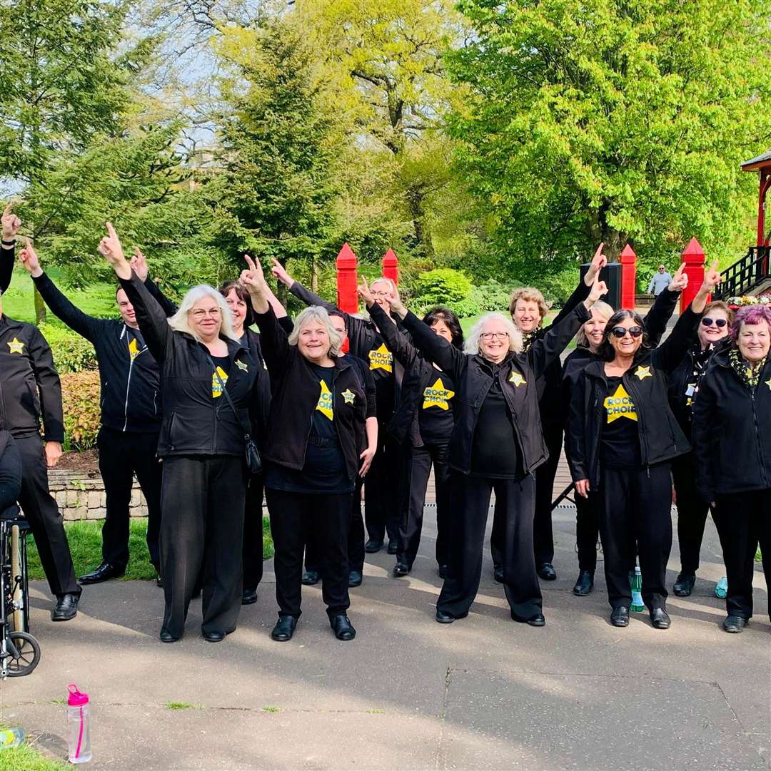 Rock Choir performed at The Walks and and the South Quay keeping runner's spirits up