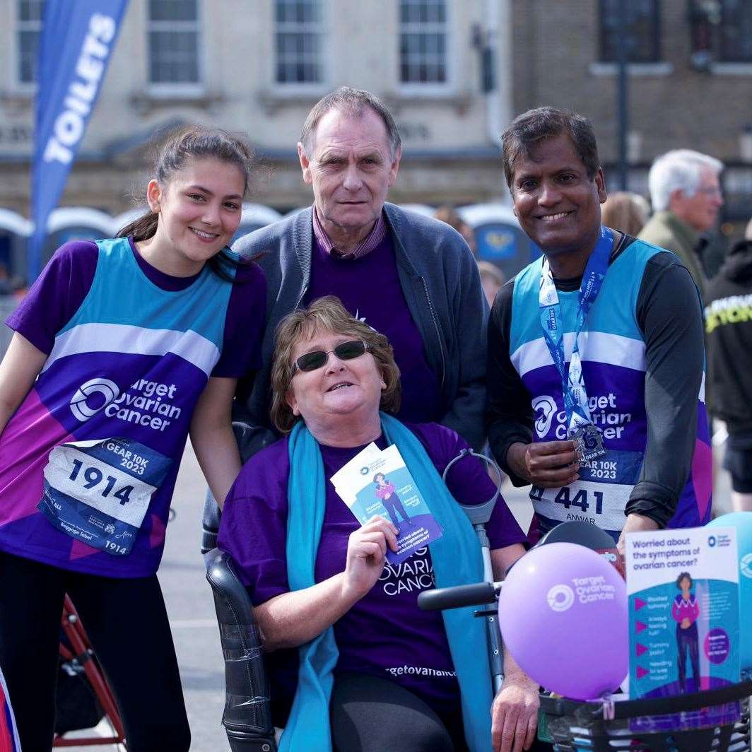 Diane Boothby, Anwar and Eloise ran the race in aid of Target Ovarian Cancer