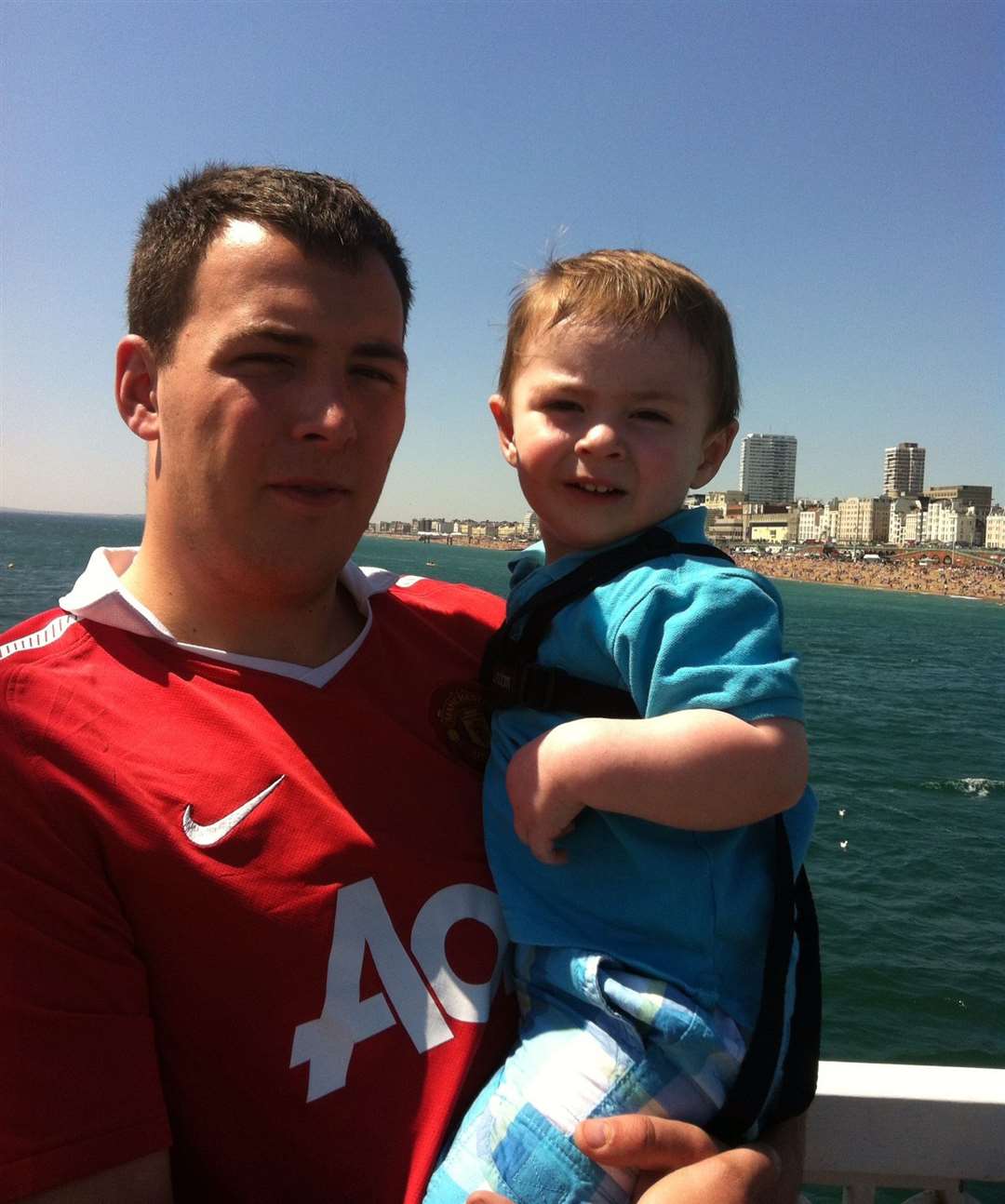 Jack aged one with dad Lee Rigby on Brighton Pier. Pictures: Scotty’s Little Soldiers
