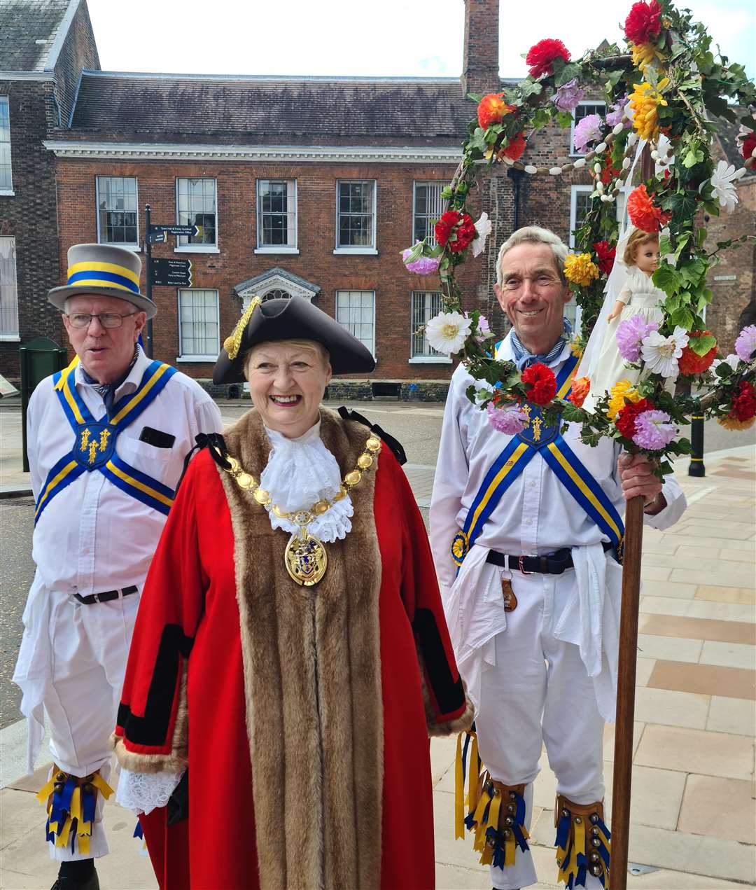 King's Morris's May Day celebrations in King's Lynn, with West Norfolk mayor Lesley Bambridge