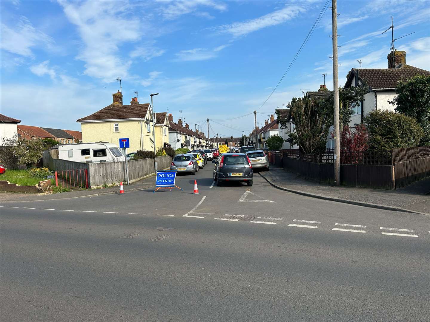 Emergency services have closed off Metcalf Avenue in King's Lynn. Pictures: Kris Johnston