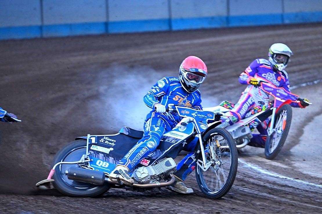 Action from the Lynn Stars against the Peterborough Panthers at the Adrian Flux Arena