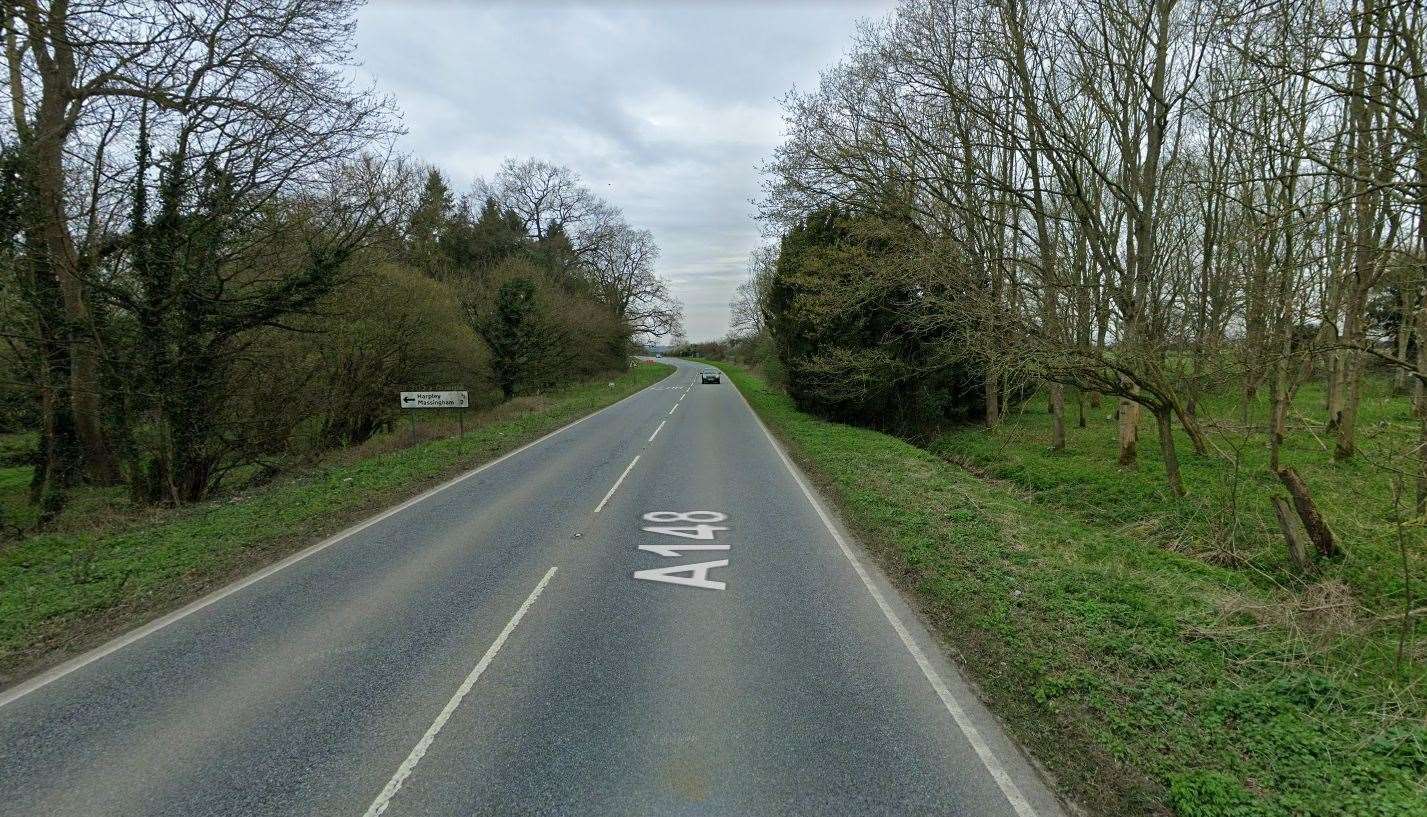 The A148 at Harpley. Picture: Google Maps