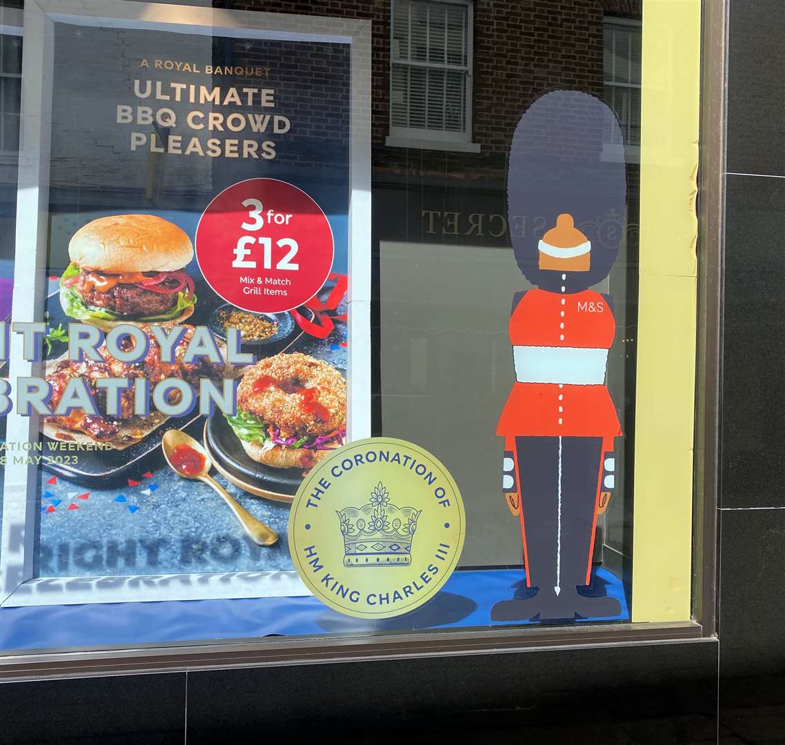 M&S put a window sticker of a guard in its display