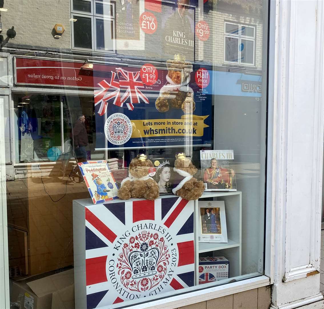 WH Smith window display for the Coronation