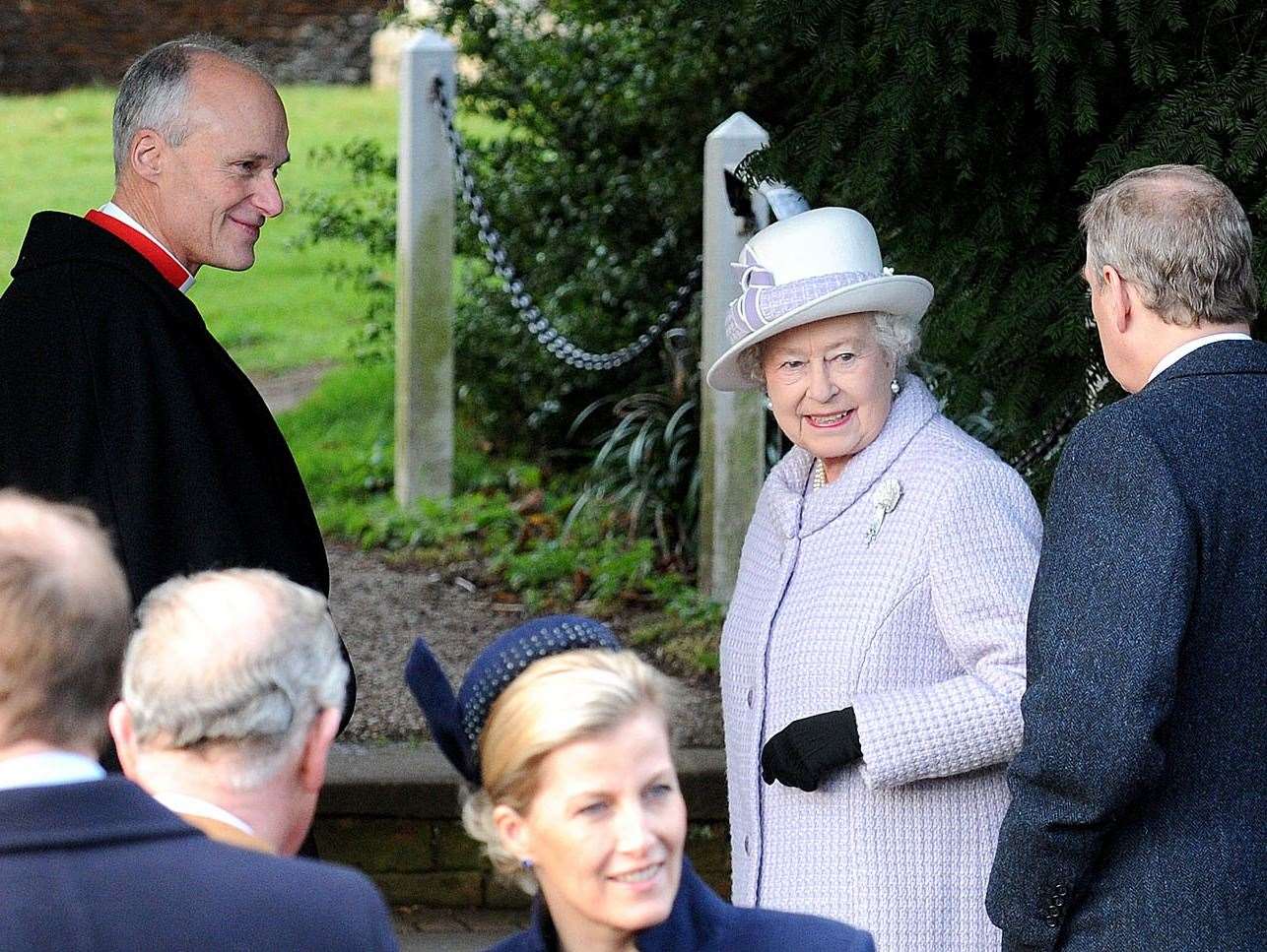 HM the Queen and members of the Royal family attend St Mary Magdalene church on the Sandringham estate for a Christmas Day service December 2011