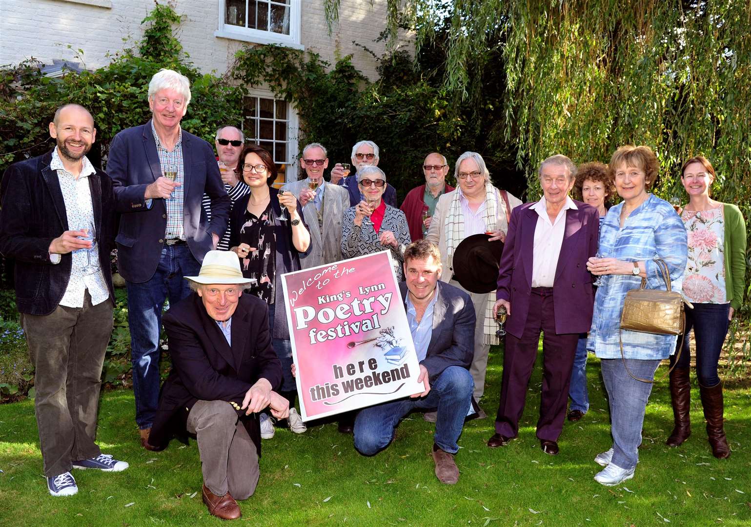 Tony Ellis, front left, launching the 32nd King's Lynn Poetry Festival, with other organisers and some of the authors taking part in 2016. Picture: Paul Marsh