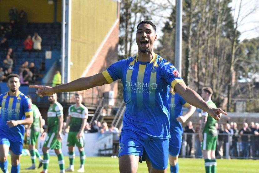 Striker Gold Omotayo who is leaving King's Lynn Town