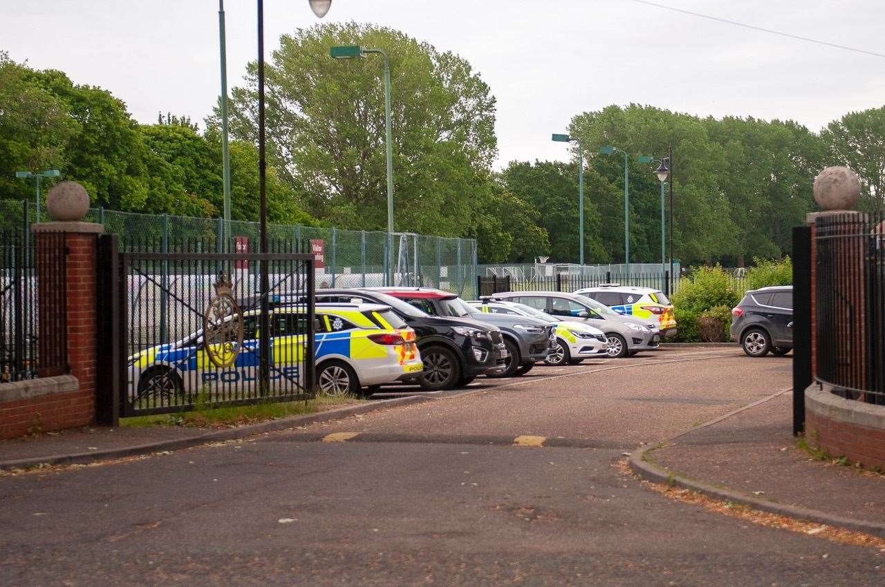 Police in attendance at the school. Picture: Michael Fysh