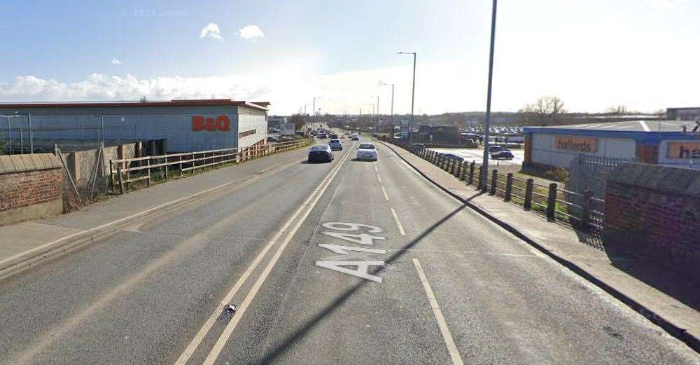 Emergency services remain at the scene of the crash at Hardwick Road in Lynn. Picture: Google Maps