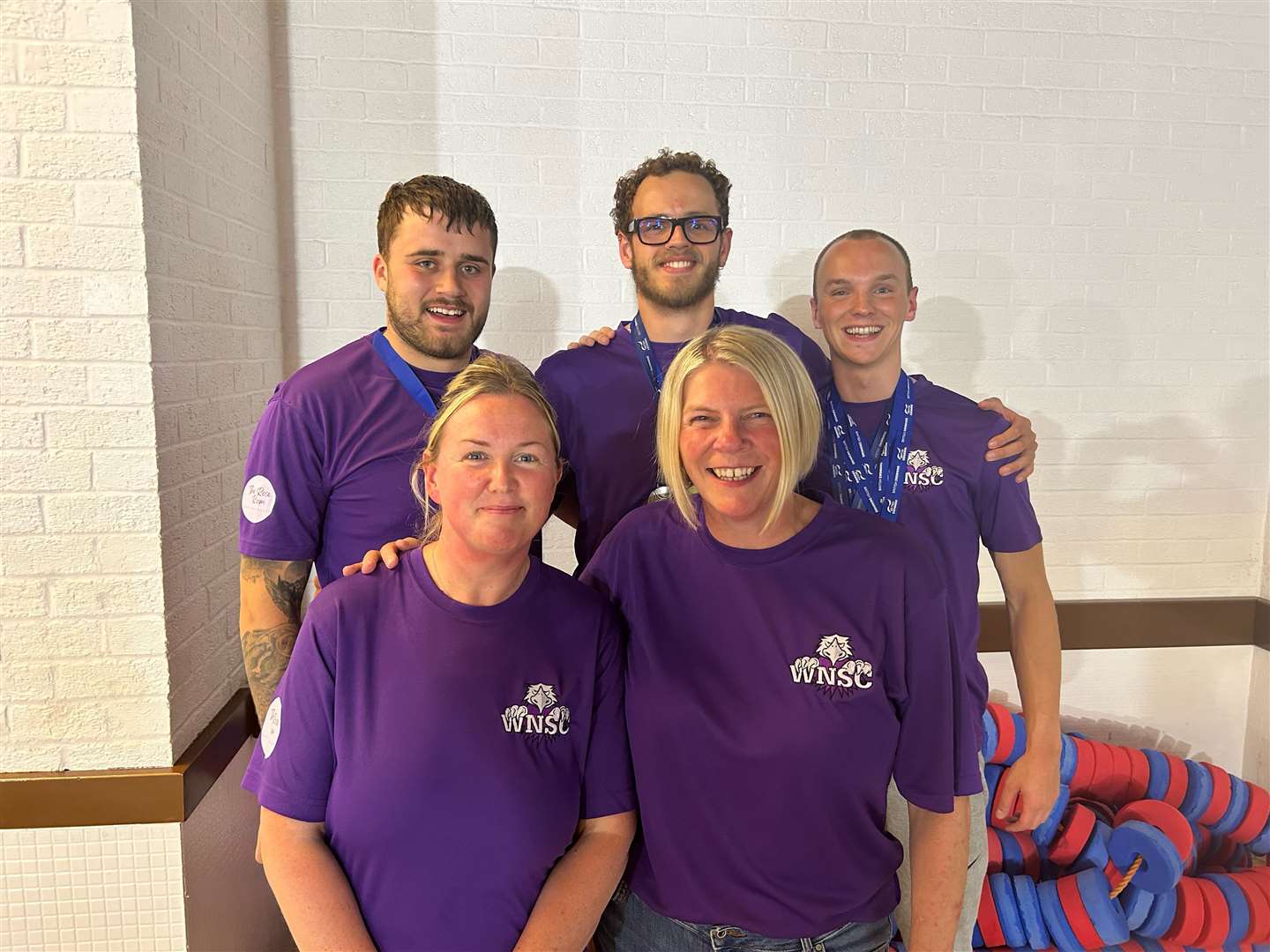 West Norfolk masters swimmers. Pictured back, from left, are: Jake Lammas; Oliver Kenny and Finlay Ryan. Front: Lucy Chadderton and Tracey Dodds.