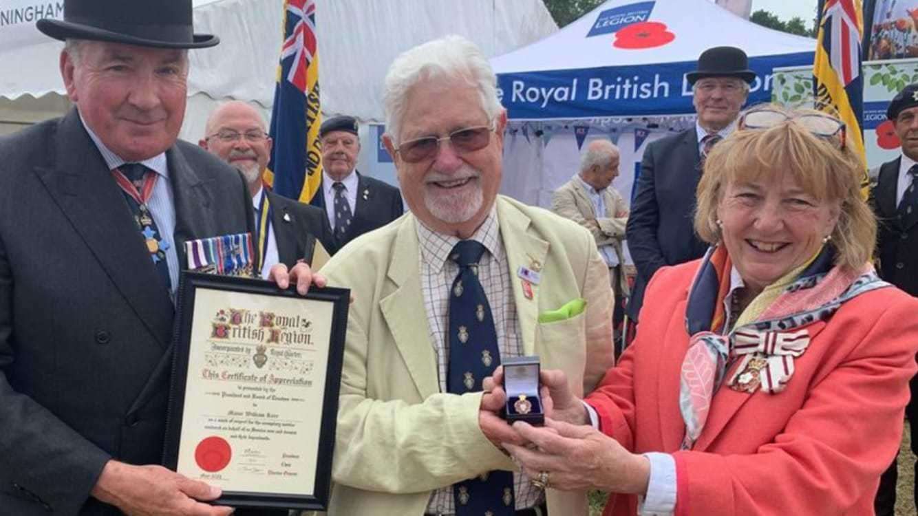 Bill receives a meritorious award for his lifetime of service to the RBL - its highest honour