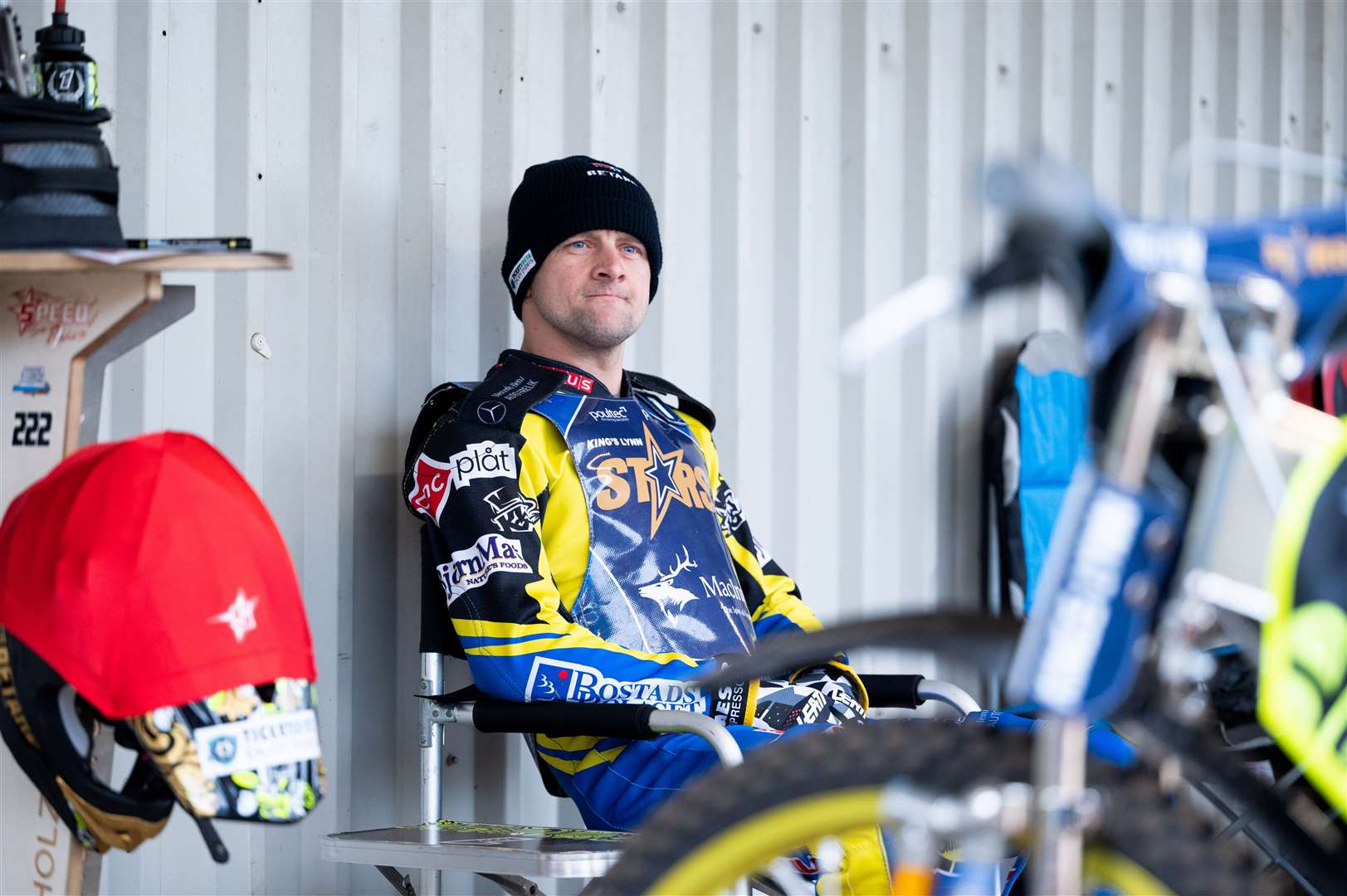 Artem Laguta in the pits at the Adrian Flux Arena