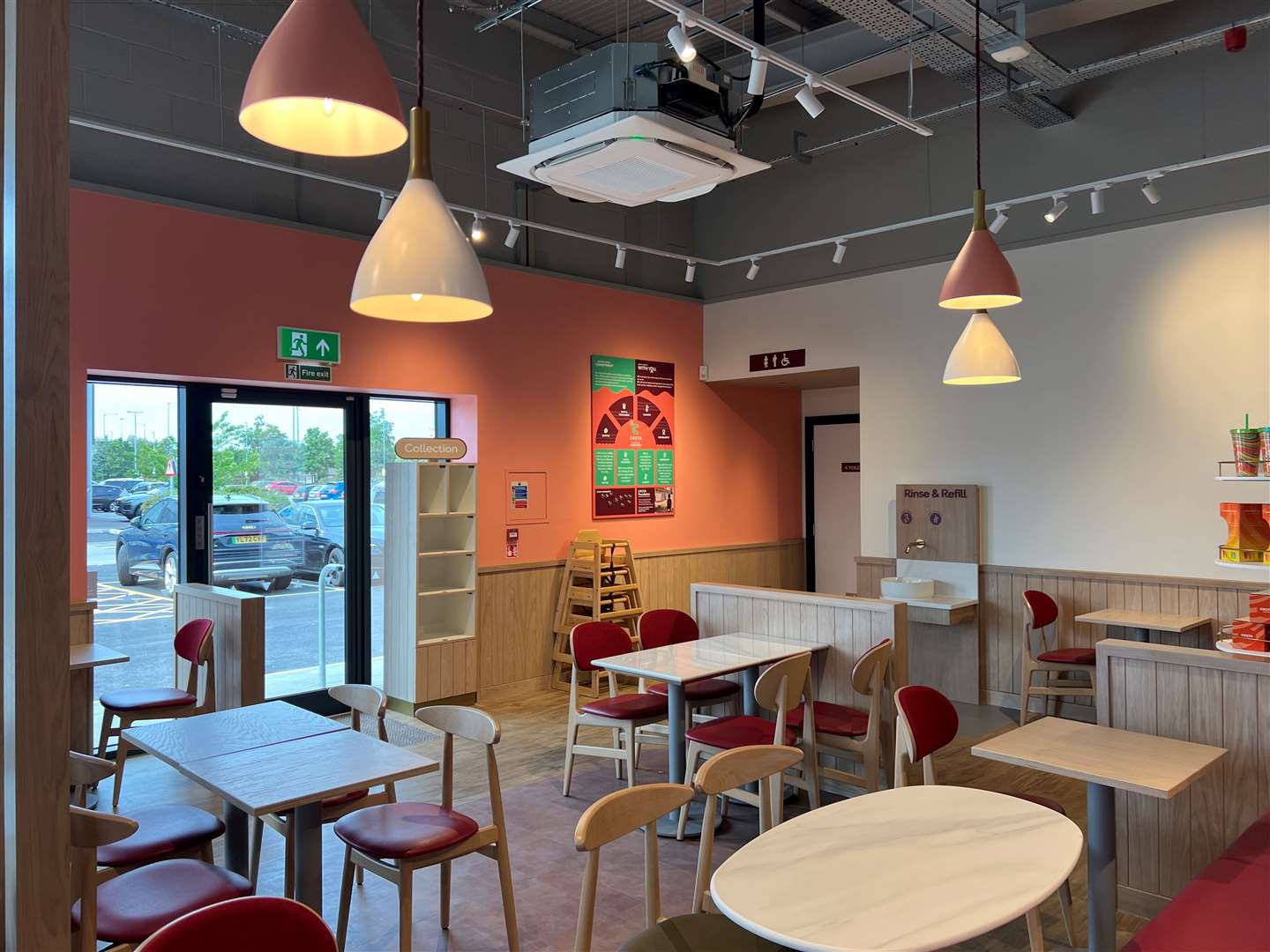 The interior of the new Costa Coffee shop