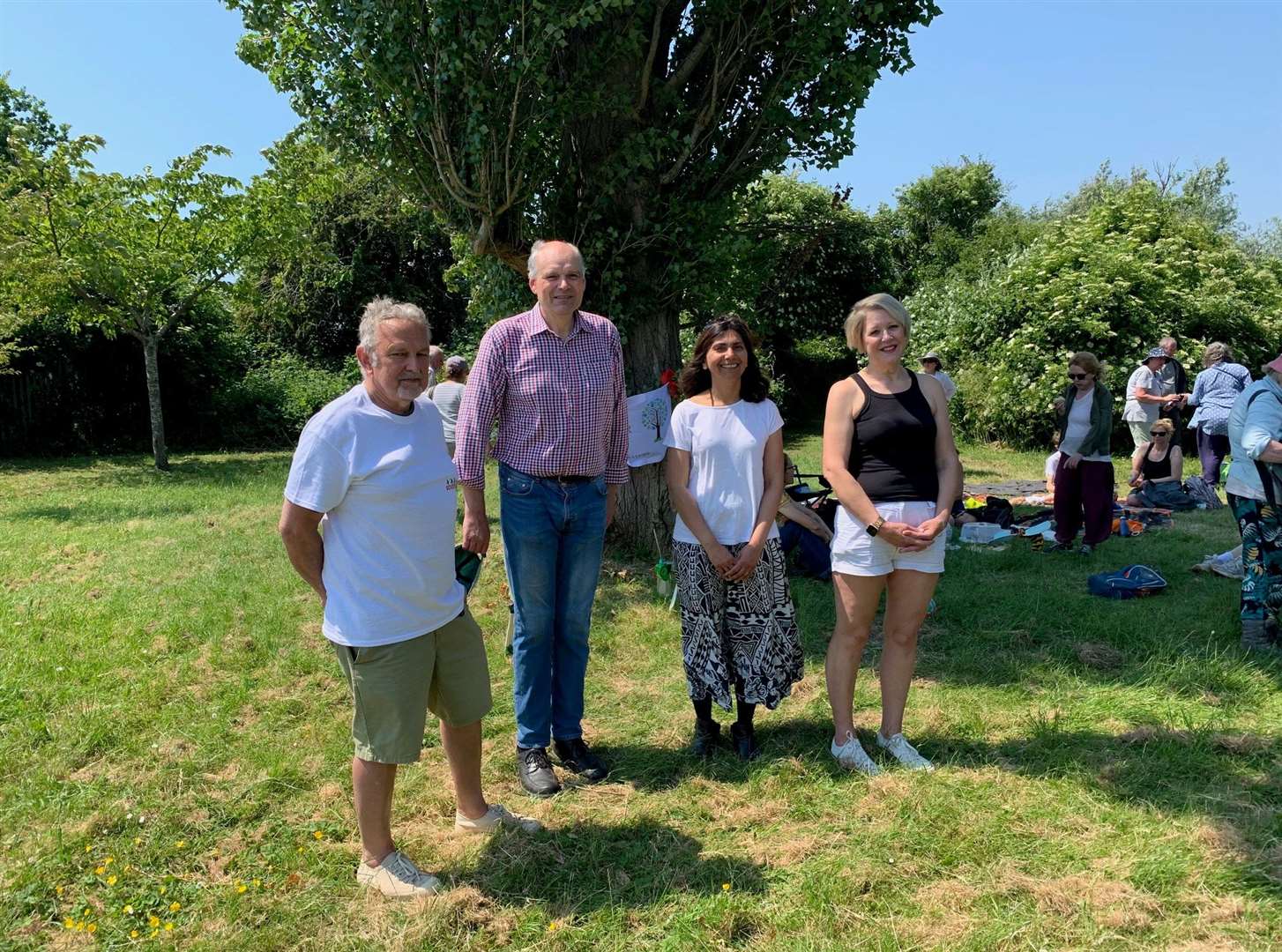Borough councillors took part in the walk, from left: Andy Bullen, Michael de Whalley, Pallavi Devulapalli and Jo Rust