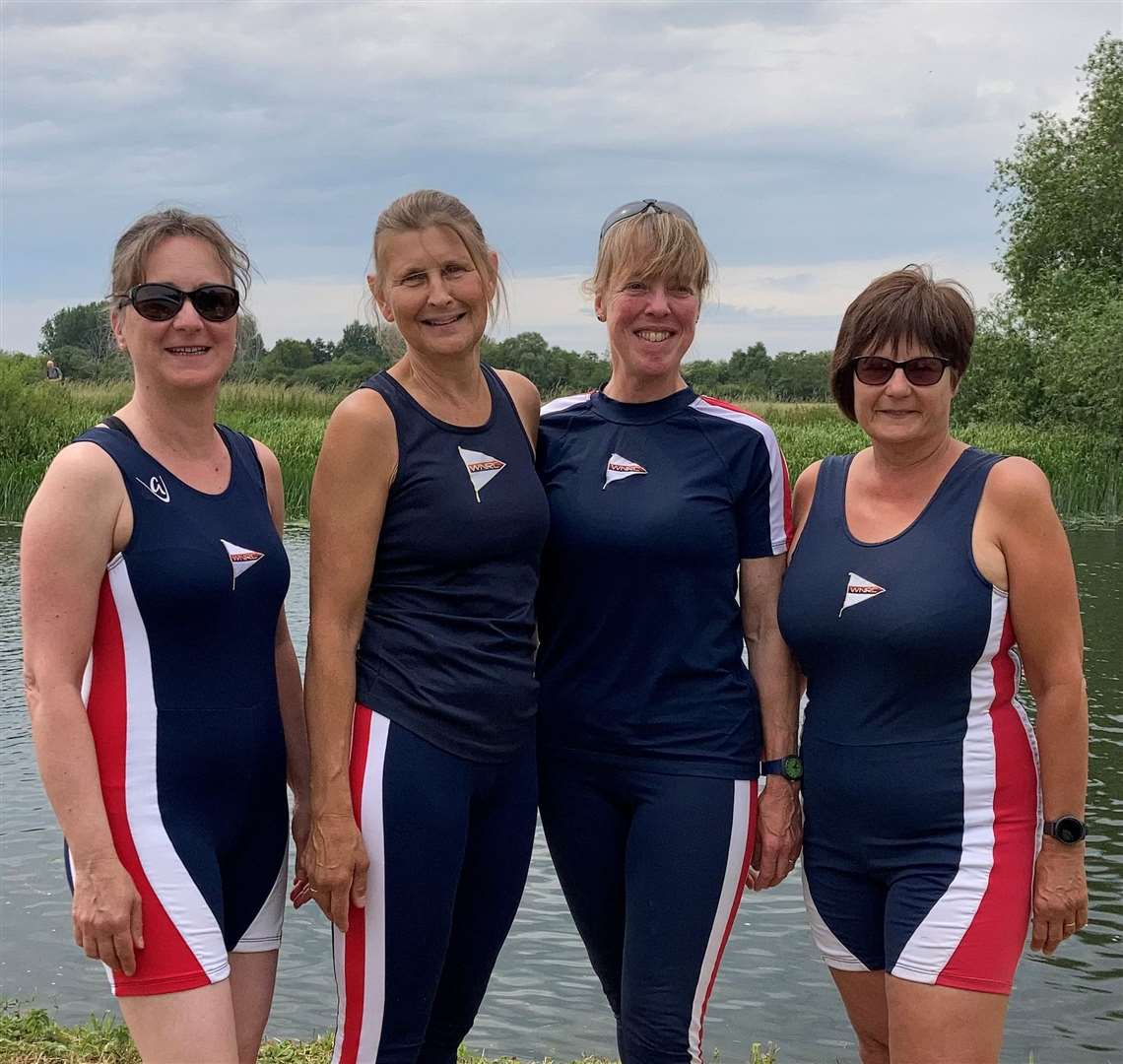 West Norfolk Rowing Club's women's masters E coxless quad crew of Nix Marston, Helen Pryer, Liz Palmer and Angela Holford