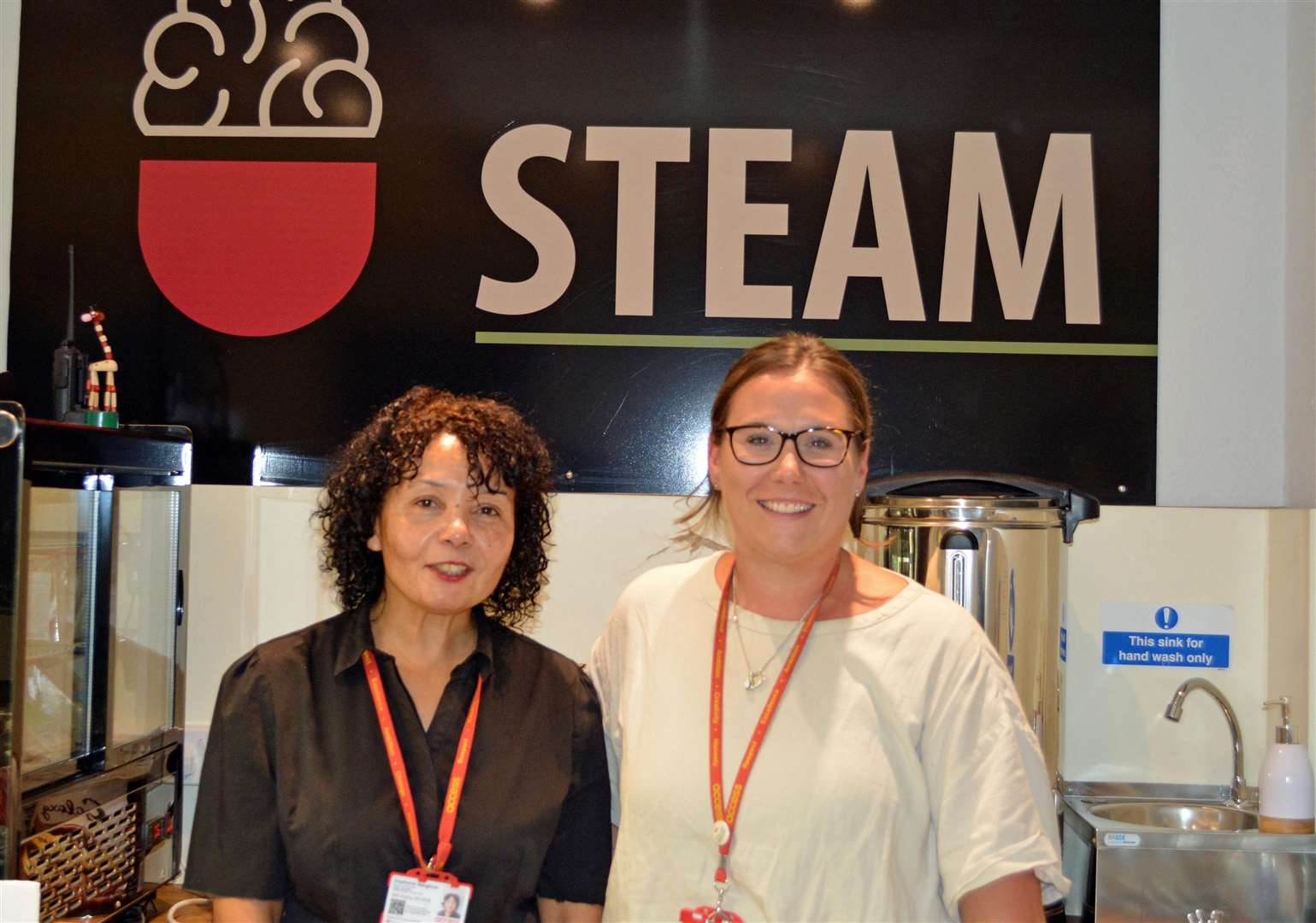 Stephanie and Holly Bridges in the STEAM House Cafe