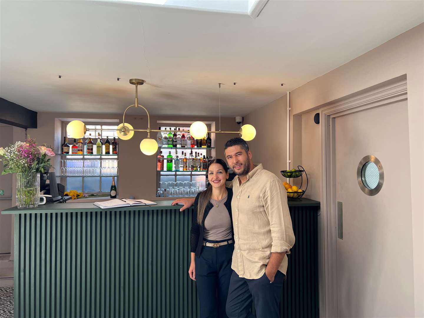 Tsetsi Sarpanova and Mehmet Kumcu inside the new restaurant