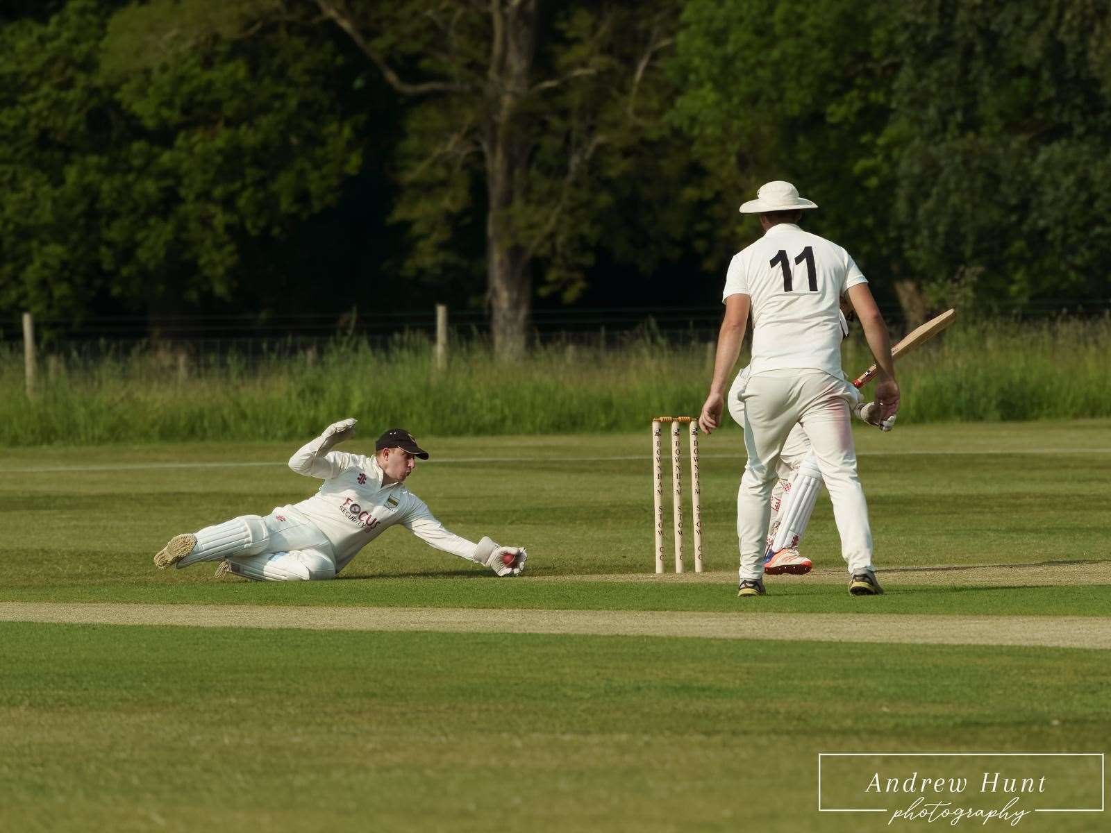 Grimston cricketer Sam Adkin who has been selected for the Save Village Cricket XI
