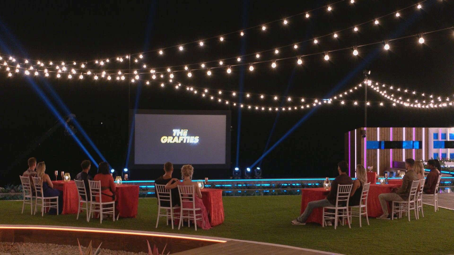 All the islanders sit down to watch ‘the Grafties’ awards. Picture: ITV