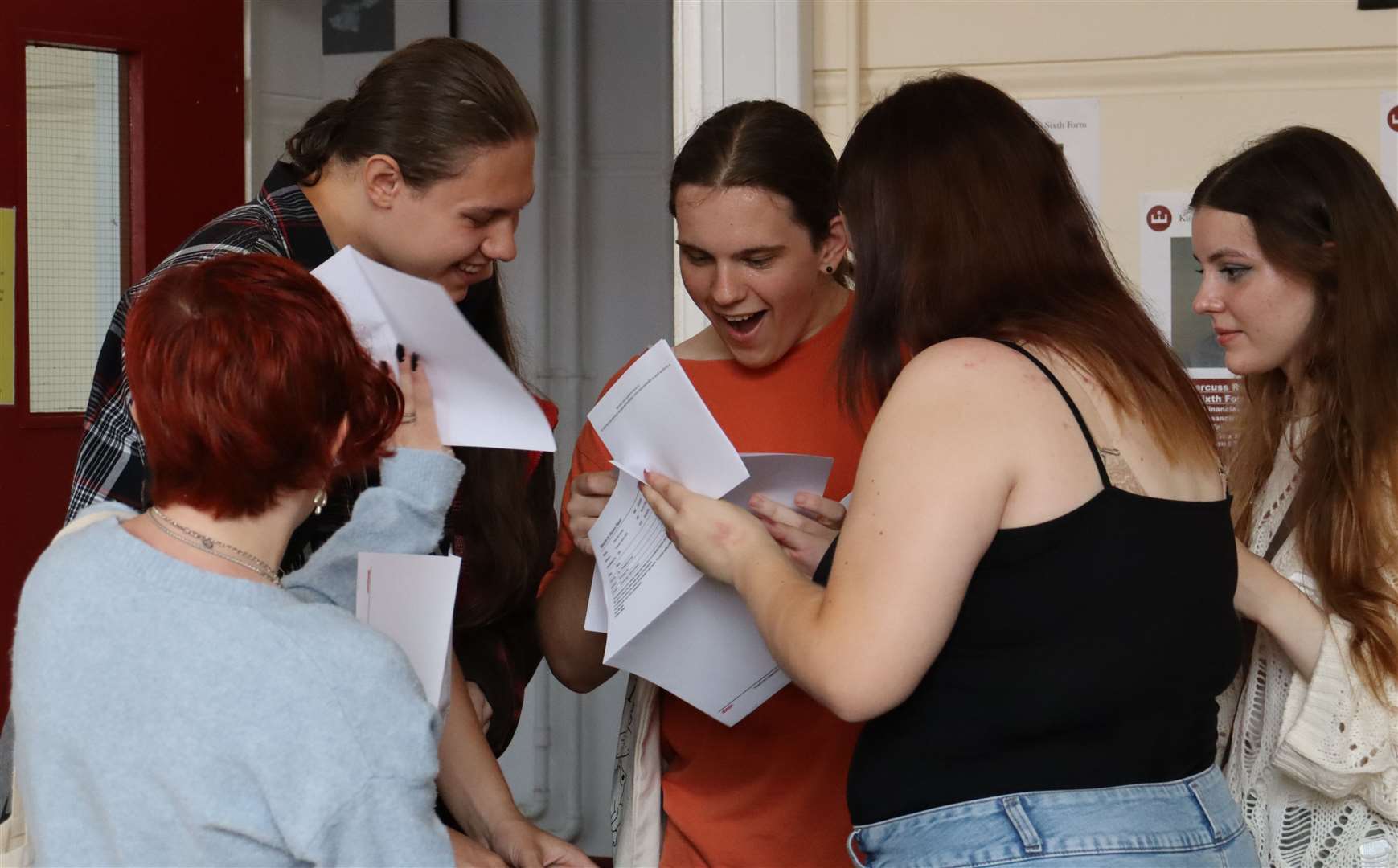 Students find out their results at KES