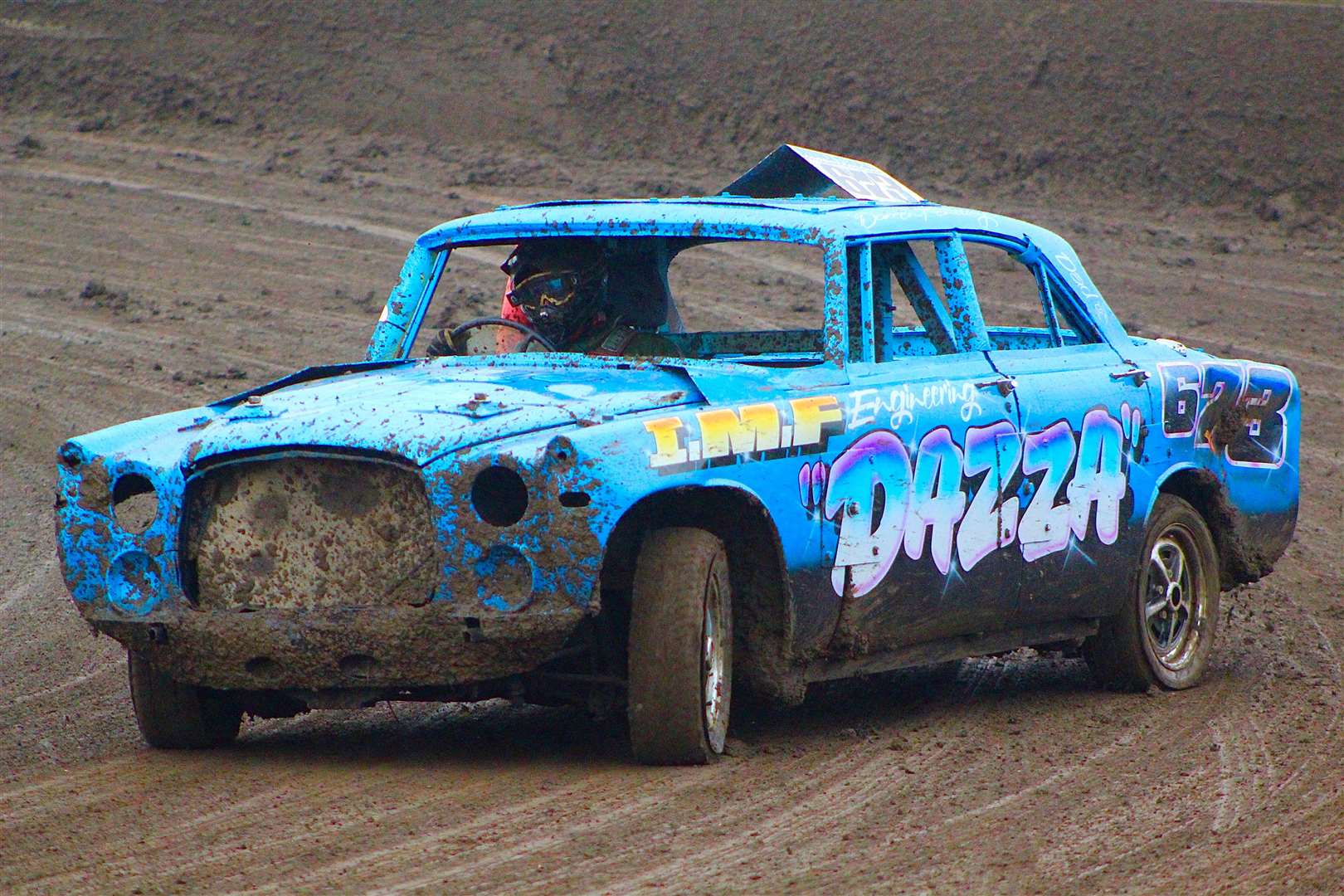 King’s Lynn’s Darren Fendley showed great pace in the wet conditions in his smart Rover P5. Photo: Kieran Bonsall