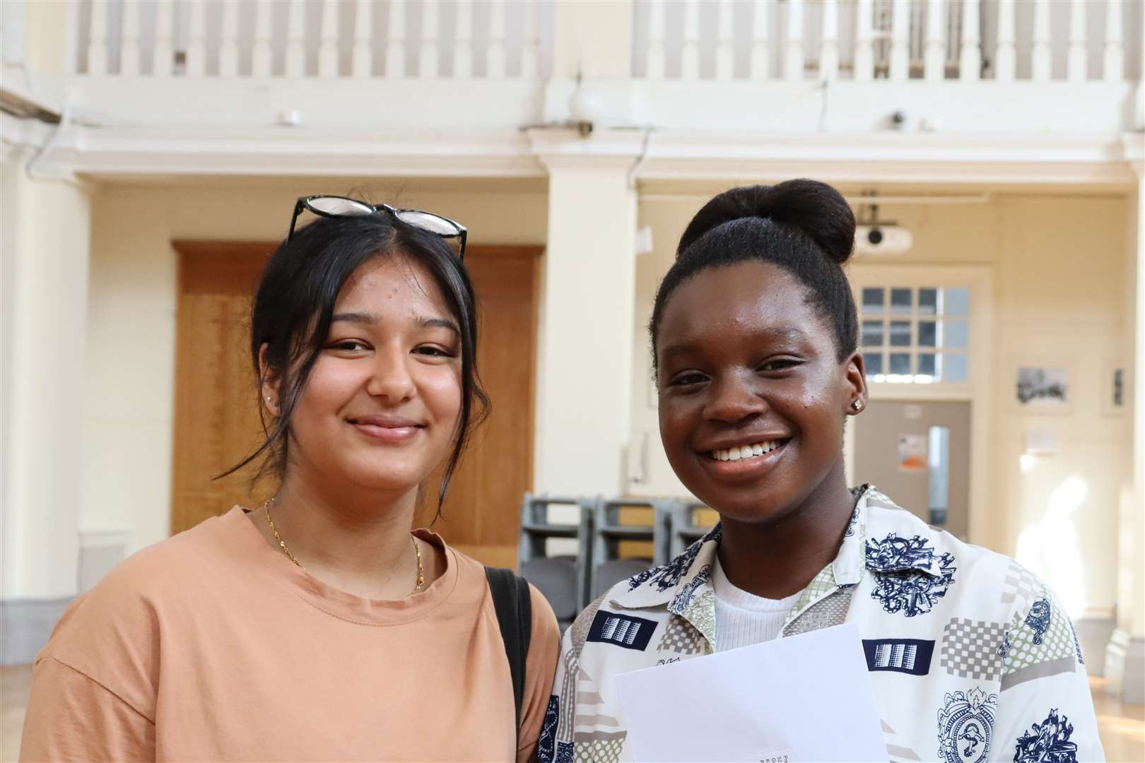 Precious Mintah Baah (right) with a big smile on GCSE results day