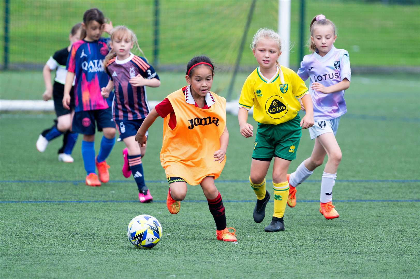 Action from the girls' football festival, organised by the Norwich City Community Sports Foundation on behalf of the Mid Norfolk Youth League at Alive Lynnsport on Saturday. Picture: Ian Burt