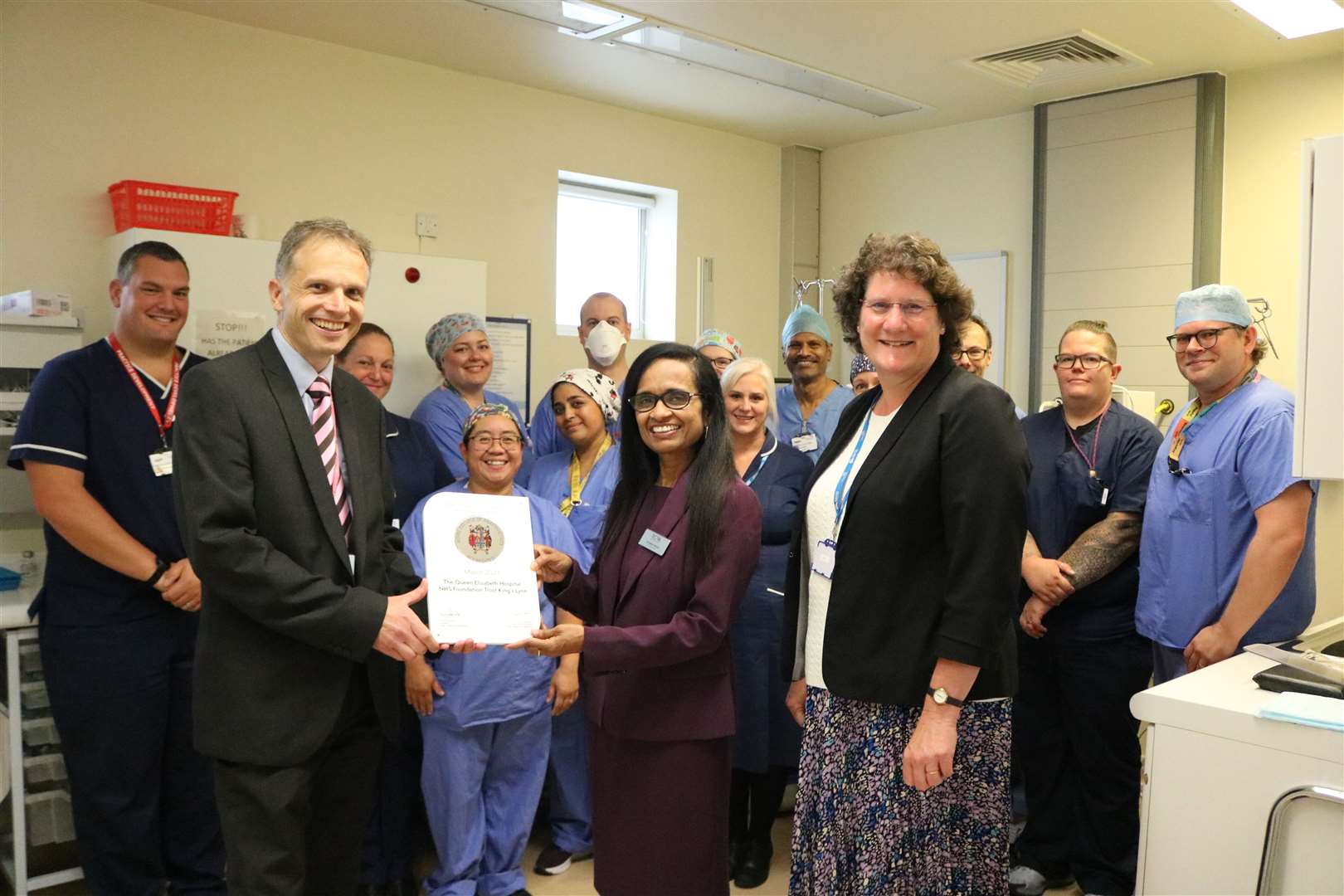 The QEH Anaesthetic Department is celebrating achieving accreditation from the Royal College of Anaesthetists. Credit: QEH.