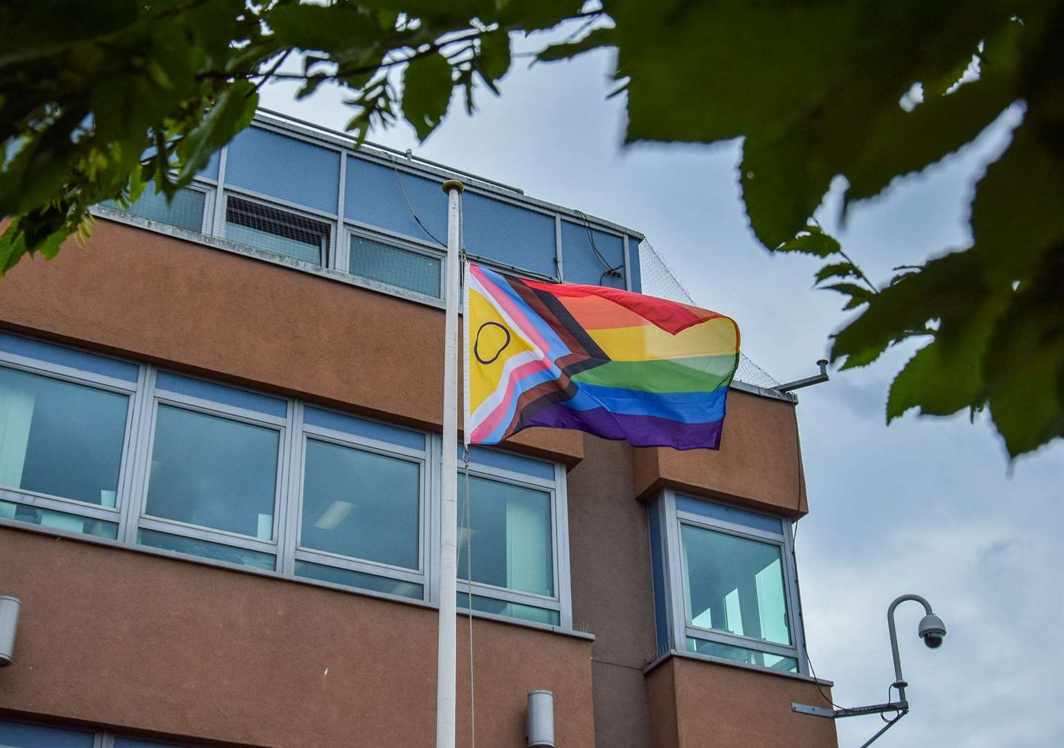 Pride flag is raised at West Norfolk Council's offices on Chapel Street. Picture: West Norfolk Council