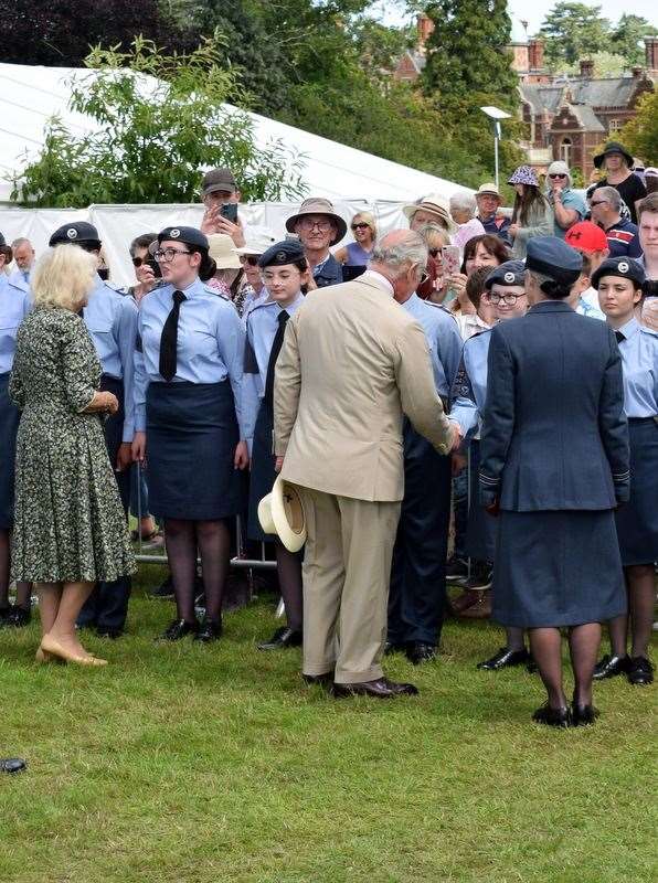 Air Cadets from Lynn had the chance to meet His Majesty, King Charles and Queen Camilla. Credit: MOD
