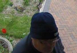 Moore was caught on CCTV at an elderly resident's home. Picture: Cambridgeshire Police