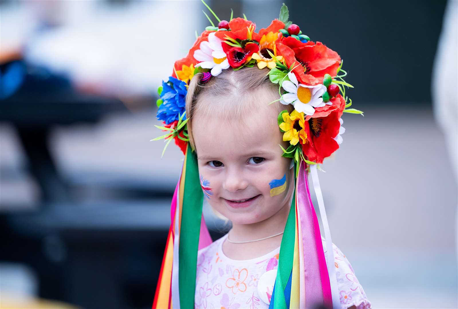 Flower crowns were made and worn by children. Picture: Ian Burt