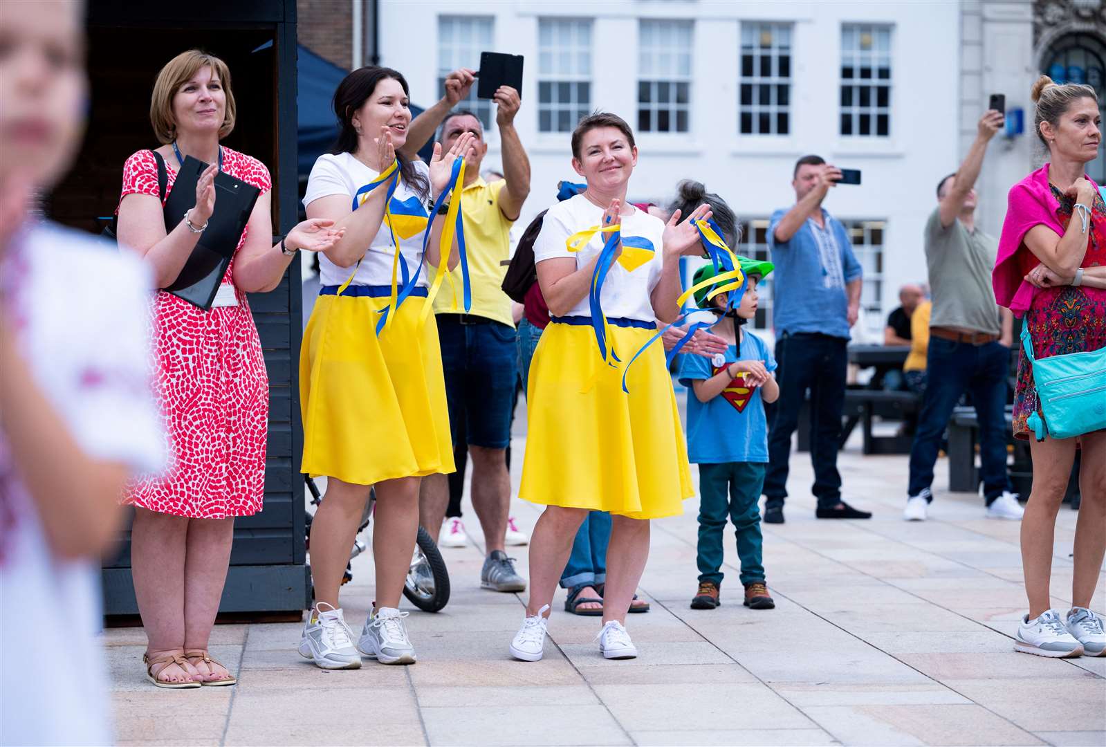 Blue and yellow took over the Tuesday Market Place. Picture: Ian Burt