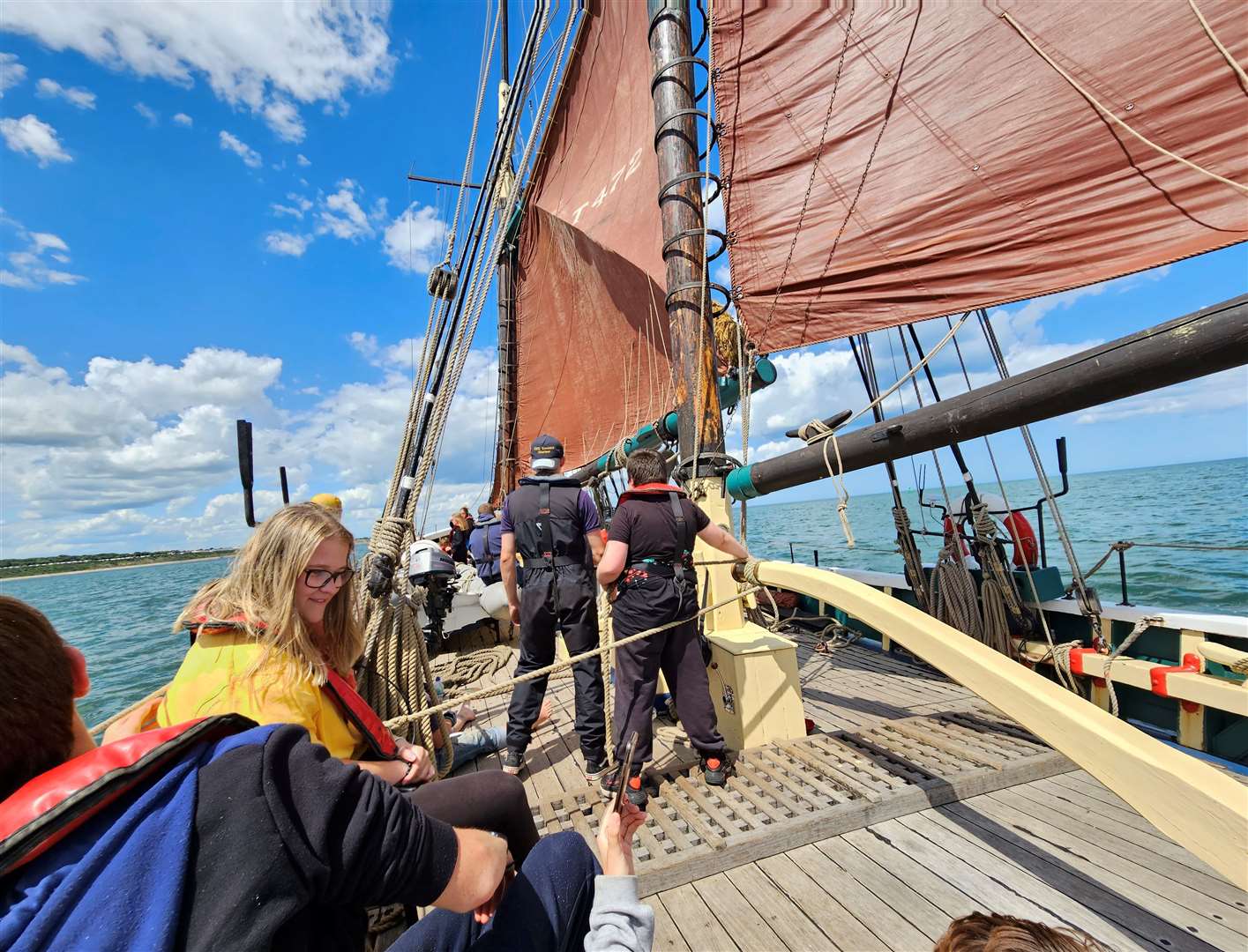 The students sailed on the Excelsior, a 102-year-old fishing boat. Credit: Barking Dog Media.