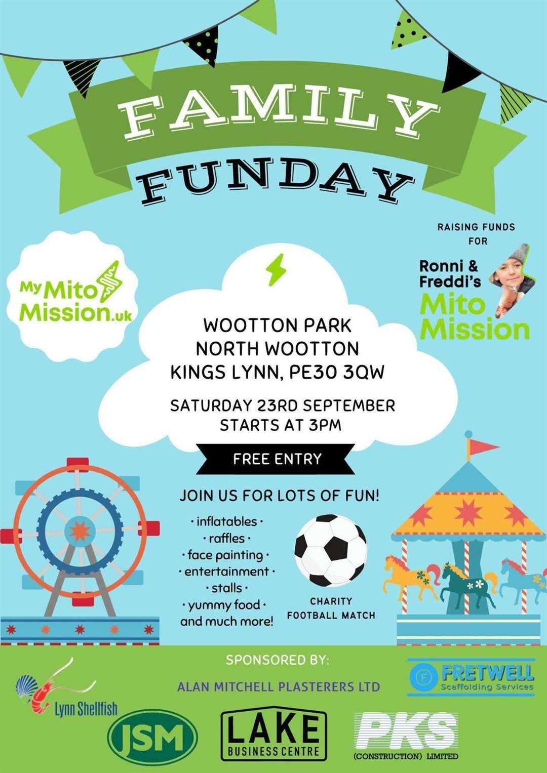 A family fun day is being held at Wootton Park this month to raise funds for Ronni and Freddi's Mito Mission and hopes to help find a cure