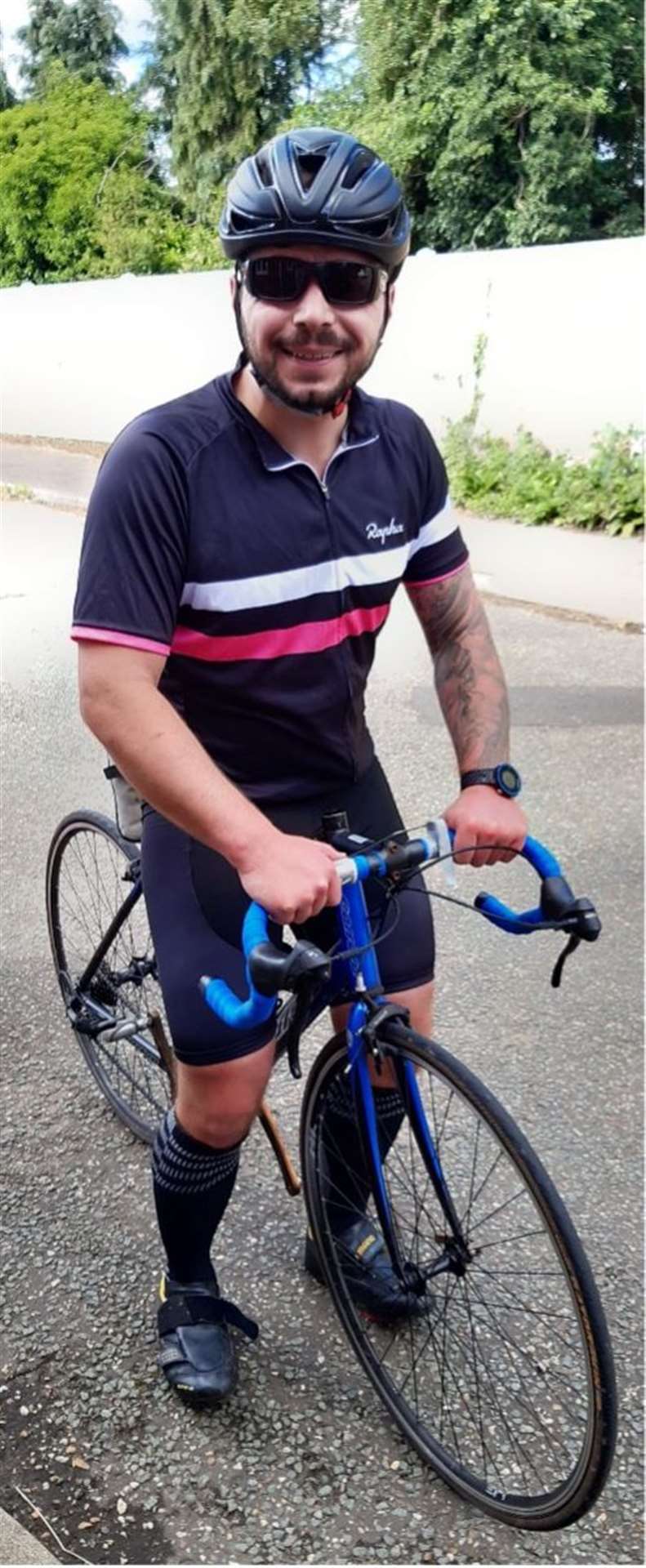 Alex is cycling to raise money for the children's ward that cared for his daughter