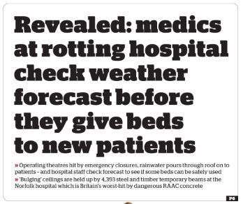 The story in the i newspaper which claimed staff at the QEH use the weather forecast when deciding where to set up beds