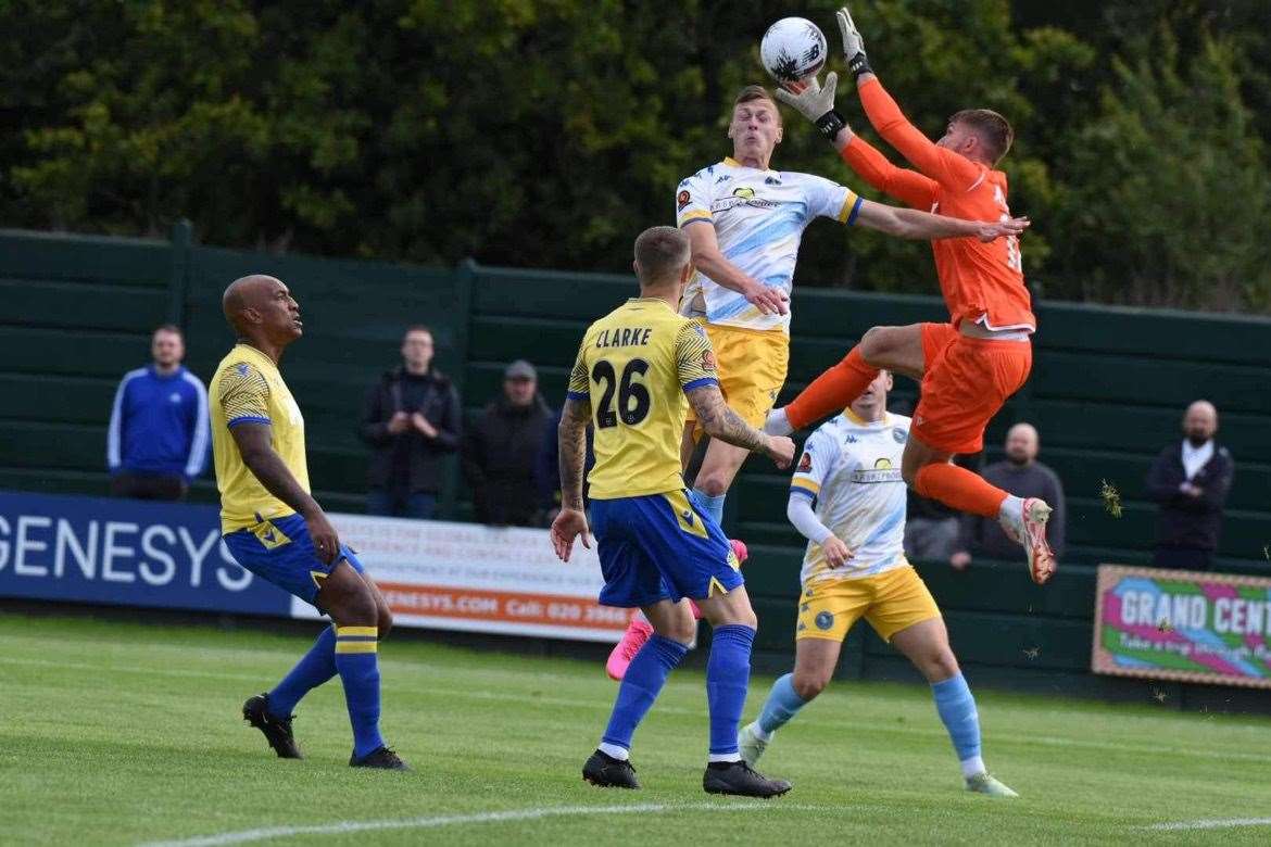 Warrington Town v King's Lynn Town in the National League North. Pics: Tim Smith