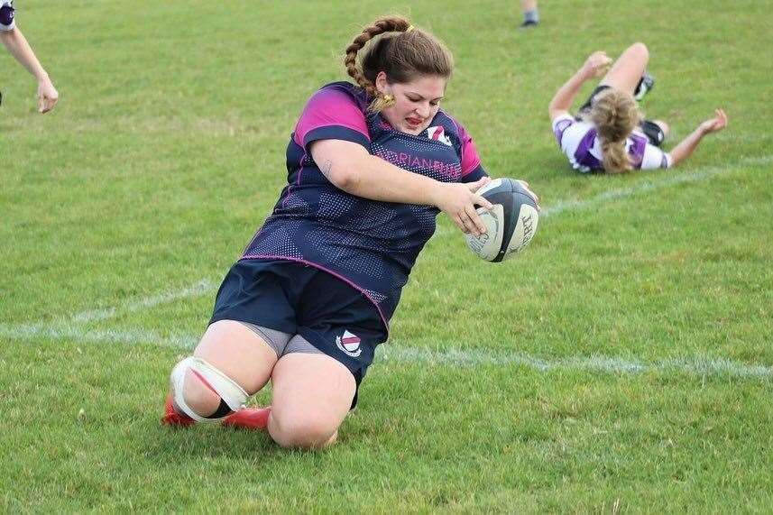 Ella Fuller goes over for her first-ever try.