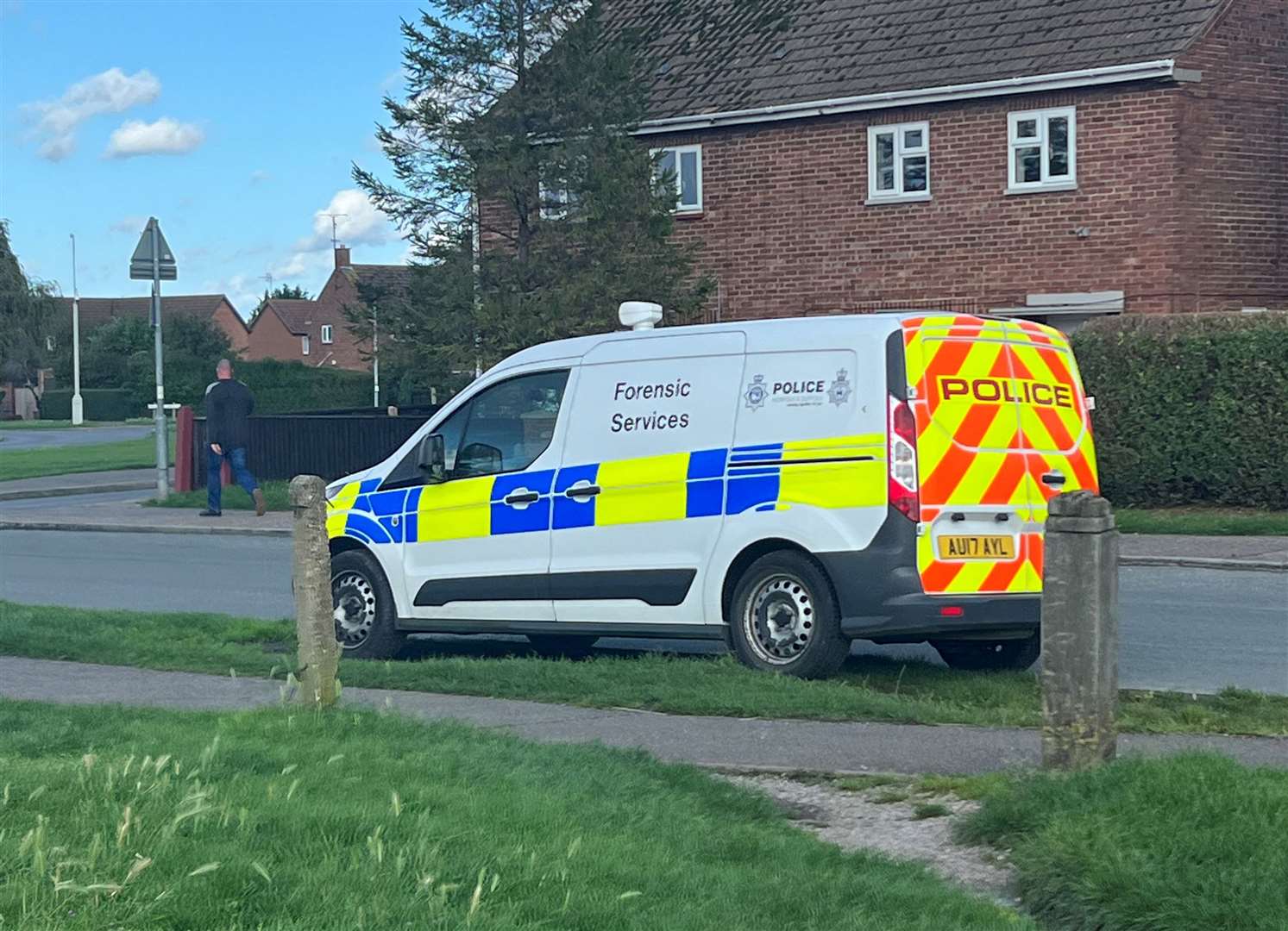A police forensics van was parked up close to The Beacon church