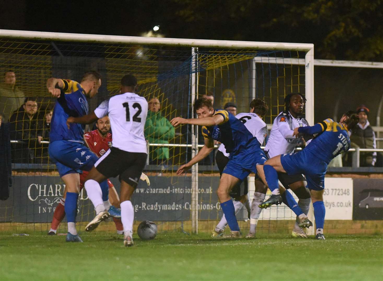 Josh Coulson (left of photo) fires in Lynn's second goal